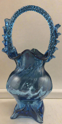 BLUE ART GLASS BASKET(PREVIOUSLY OWNED)