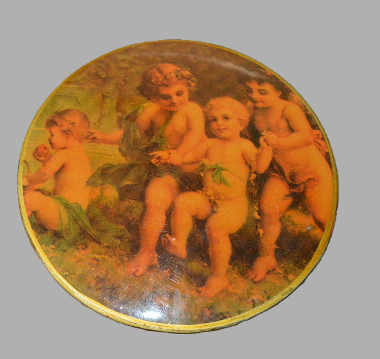 Vintage Cherub Trinket Pot with Lid