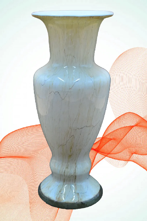 TALL CREAM ART GLASS BALUSTER SHAPED VASE