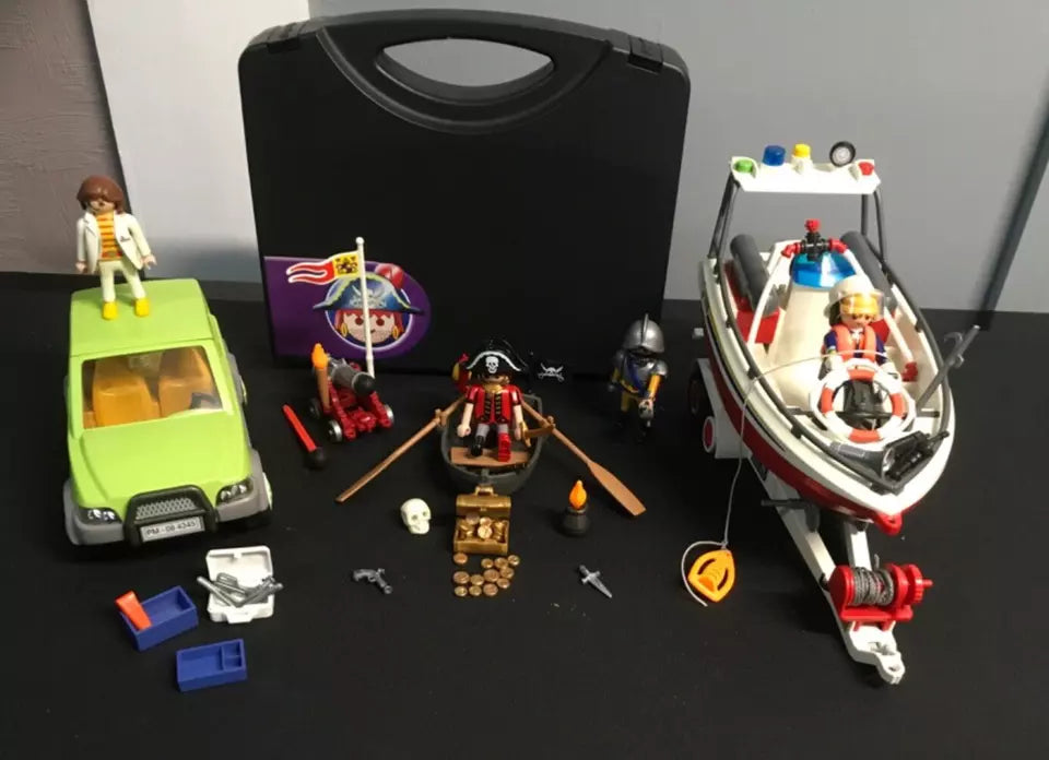 Playmobil Toy Sets – Vet, Pirate & Fire Boat - TMD167207