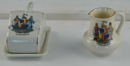 ARCADIAN CRESTED WARE CHINA JUG & GERMAN CRESTED WARE SHAVING MUG BIRMINGHAM(PREVIOUSLY OWNED) GOOD CONDITION - TMD167207