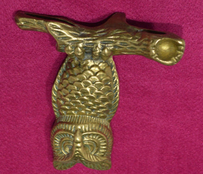 BIRD FIGURINE BRASS OWL ON A BRANCH FIGURINE - TMD167207