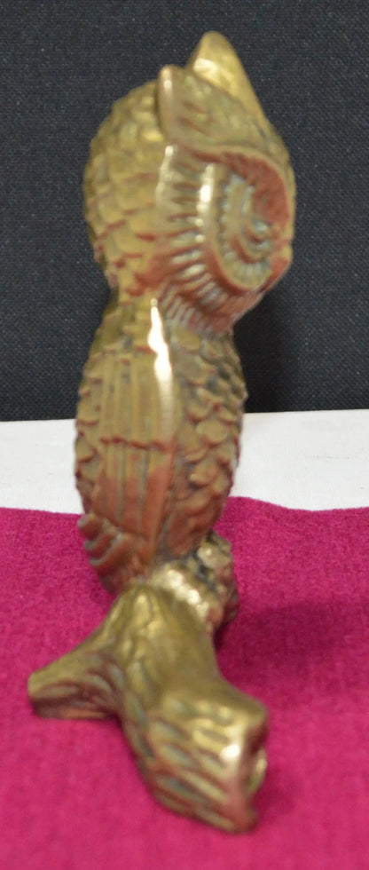 BIRD FIGURINE BRASS OWL ON A BRANCH FIGURINE - TMD167207