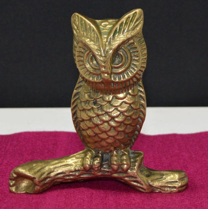 BIRD FIGURINE BRASS OWL ON A BRANCH FIGURINE - TMD167207