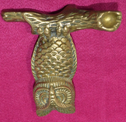 BIRD FIGURINE BRASS OWL ON A BRANCH FIGURINE - TMD167207