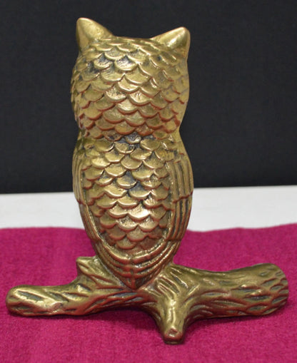 BIRD FIGURINE BRASS OWL ON A BRANCH FIGURINE - TMD167207