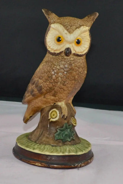 BIRD FIGURINES THREE OWLS OWL ON BRANCH OWL AND OWLET & OWL ON BASE - TMD167207