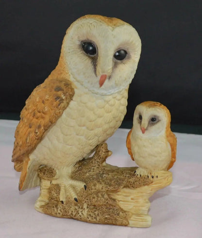 BIRD FIGURINES THREE OWLS OWL ON BRANCH OWL AND OWLET & OWL ON BASE - TMD167207