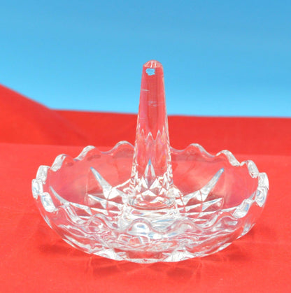 CUT GLASS RING HOLDER TRINKET DISH - TMD167207