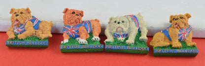 FOUR BRITISH BULLDOG FRIDGE MAGNETS CUGGLY WUGGLIES COLLECTION(SHOP CLEARANCE) - TMD167207