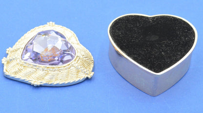 FOUR HEART SHAPED METAL TRINKET BOXES(PREVIOUSLY OWNED) GOOD CONDITION - TMD167207