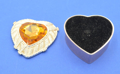 FOUR HEART SHAPED METAL TRINKET BOXES(PREVIOUSLY OWNED) GOOD CONDITION - TMD167207