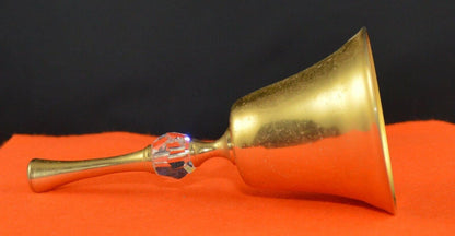 GOLD COLOURED METAL BELL WITH CUT GLASS BEAD ON HANDLE - TMD167207