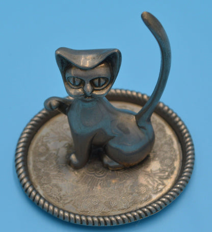 METAL CAT RING HOLDER TRINKET DISH - TMD167207