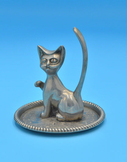 METAL CAT RING HOLDER TRINKET DISH - TMD167207