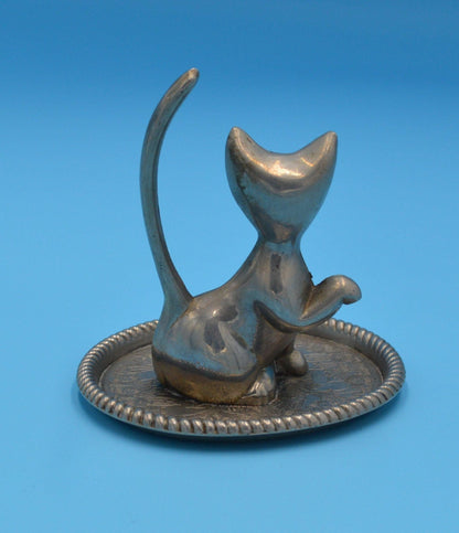 METAL CAT RING HOLDER TRINKET DISH - TMD167207