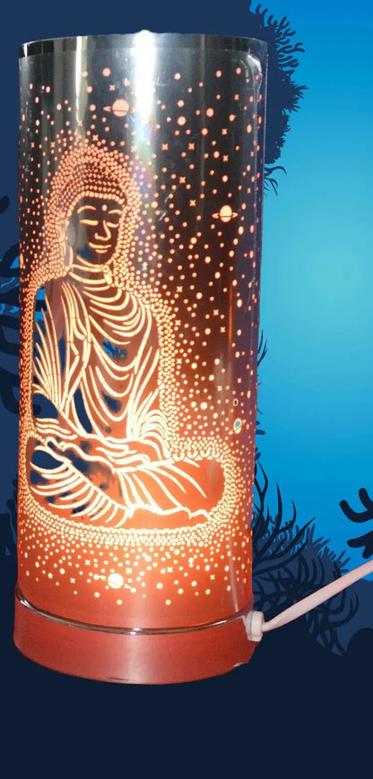 NEW COLOUR CHANGING LED AROMA LAMP WAX MELT OIL BURNER SILVER BUDDHA DESIGN - TMD167207