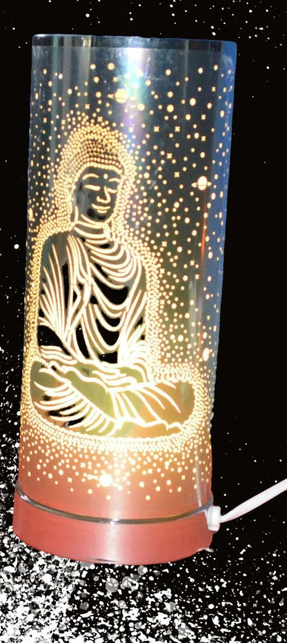 NEW COLOUR CHANGING LED AROMA LAMP WAX MELT OIL BURNER SILVER BUDDHA DESIGN - TMD167207