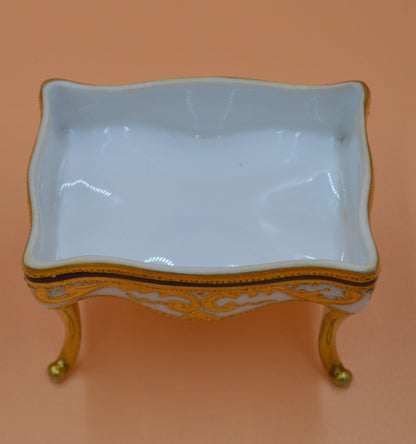 NORITAKE PIANO STOOL SHAPED TRINKET BOX SCENIC LID - TMD167207