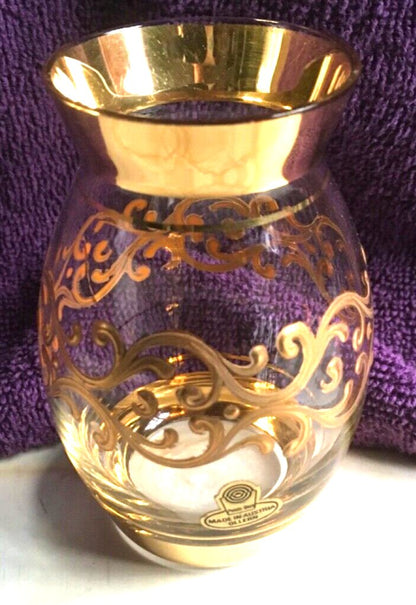 OLLERN AUSTRIA PALDA GLAS VASE WITH GOLD DESIGN - TMD167207