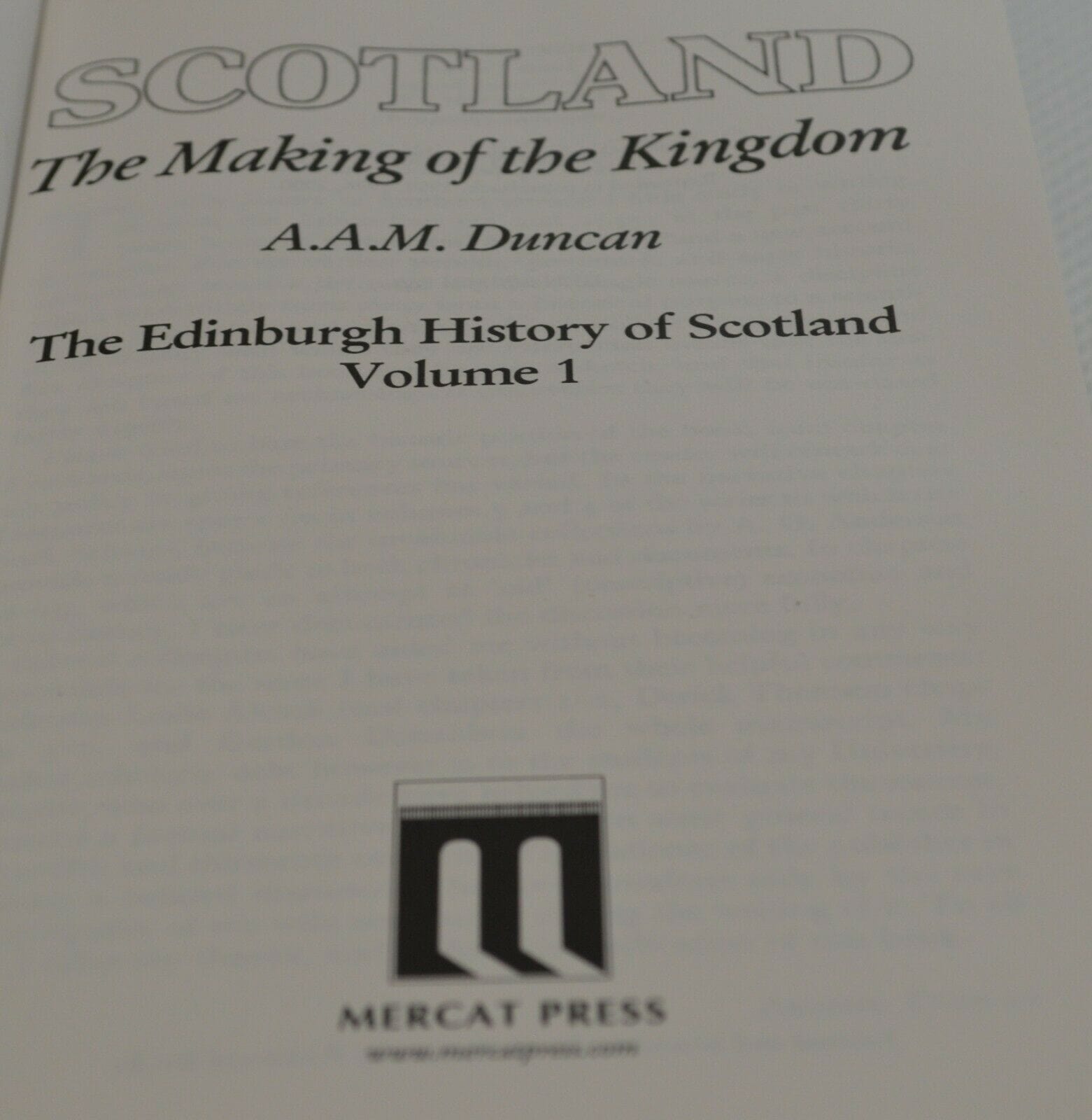 SECONDHAND BOOK SCOTLAND THE MAKING OF THE KINGDOM THE EDINBURGH HISTORY OF SCOTLAND VOL 1(PREVIOUSLY OWNED) GOOD CONDITION - TMD167207