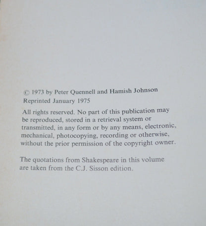 SECONDHAND BOOK WHO’S WHO IN SHAKESPEARE by PETER QUENNELL & HAMISH JOHNSON(PREVIOUSLY OWNED)GOOD CONDITION - TMD167207