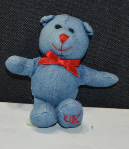 SOFT TOYS FOUR SMALL SOFT TOYS LILAC TEDDY DENIM TEDDY MINION ELEPHANT( PREVIOUSLY OWNED) GOOD CONDITION - TMD167207