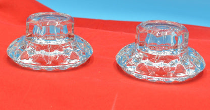 TWO CUT GLASS CANDLE HOLDERS - TMD167207