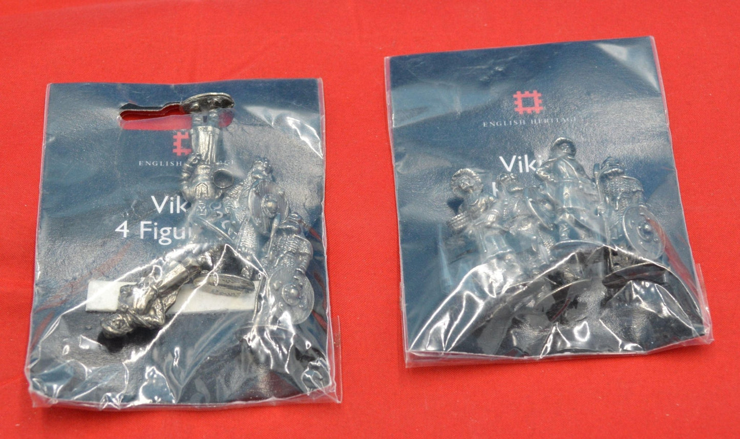 TWO PACKETS OF ENGLISH HERITAGE MINIATURE METAL VIKING FIGURINES - TMD167207