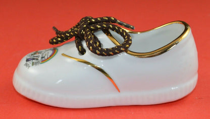 WHITE SHOE WITH BROWN AND GOLD LACE(PREVIOUSLY OWNED)GOOD CONDITION - TMD167207